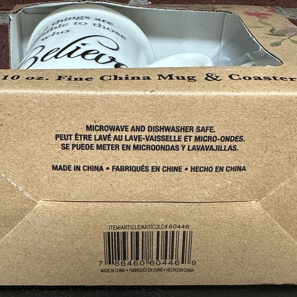 Believe Mark 9:23 Fine China Mug & Coaster Set – 10 oz – New in Box - Picture 6 of 8